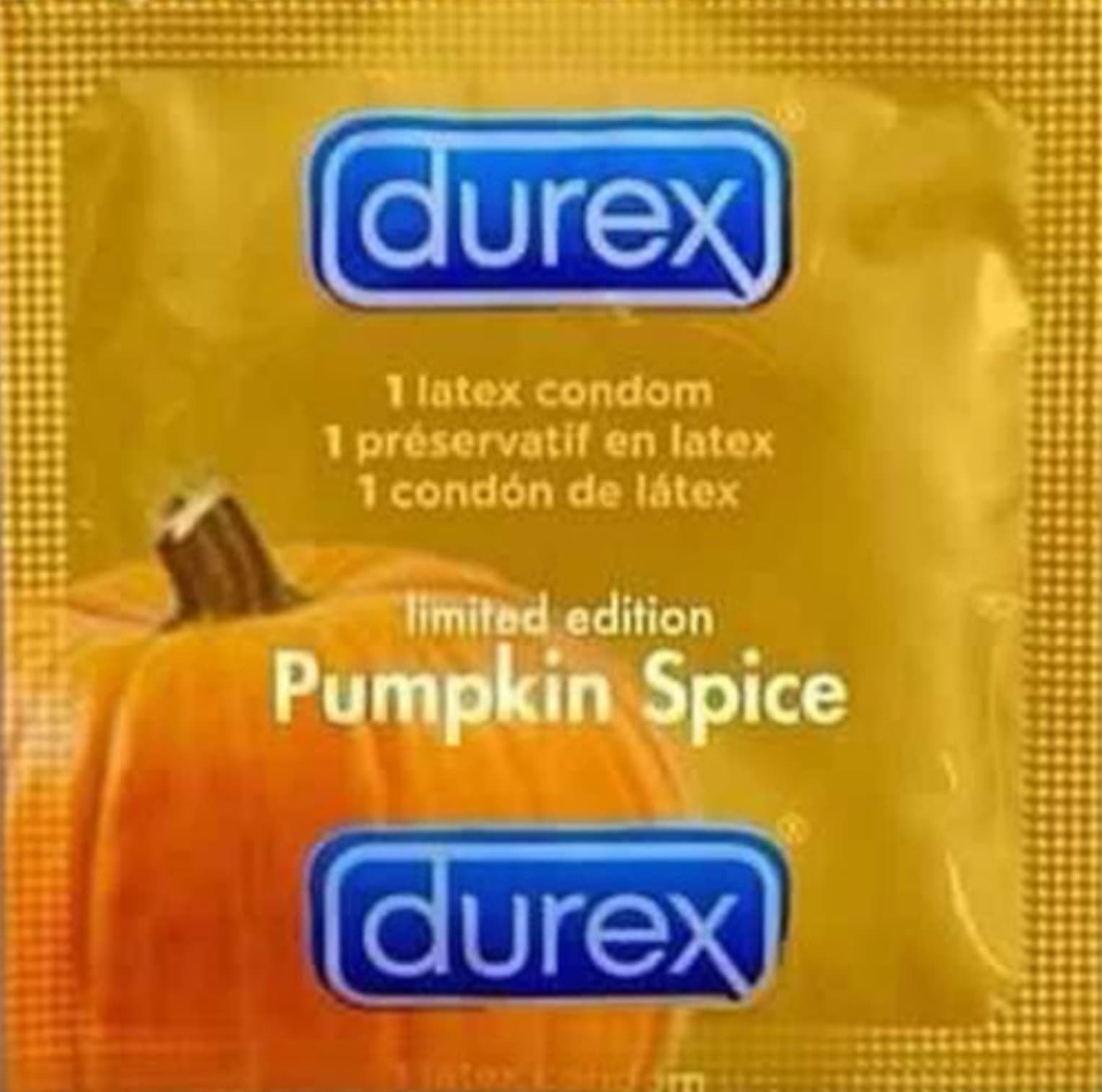 plastic - durex 1 latex condom 1 prservatif en latex 1 condn de ltex limited edition Pumpkin Spice durex